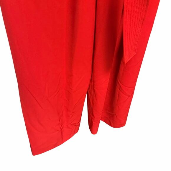 A.L.C. Kieran II Jumpsuit Garnet Red Belted Tie Waist Wide Leg Womens Size 6 - Picture 3 of 9